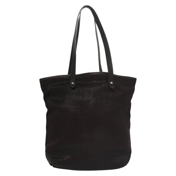 HERMES Kaba Chennai MM Hand Bag Canvas Leather Brown Silver Auth bs21951 - Picture 3 of 16